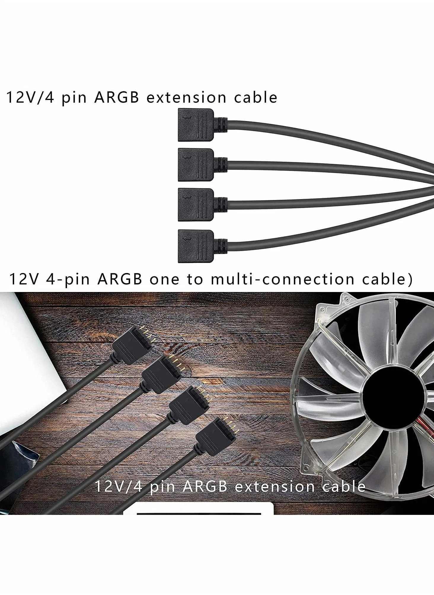 كابل مقسم RGB 2 فولت 4 سنون، موصل شريط LED على شكل Y، كابل مقسم RGB 4 سنون 1 إلى 4 مع 4 مقابس ذكر 4 سنون-2