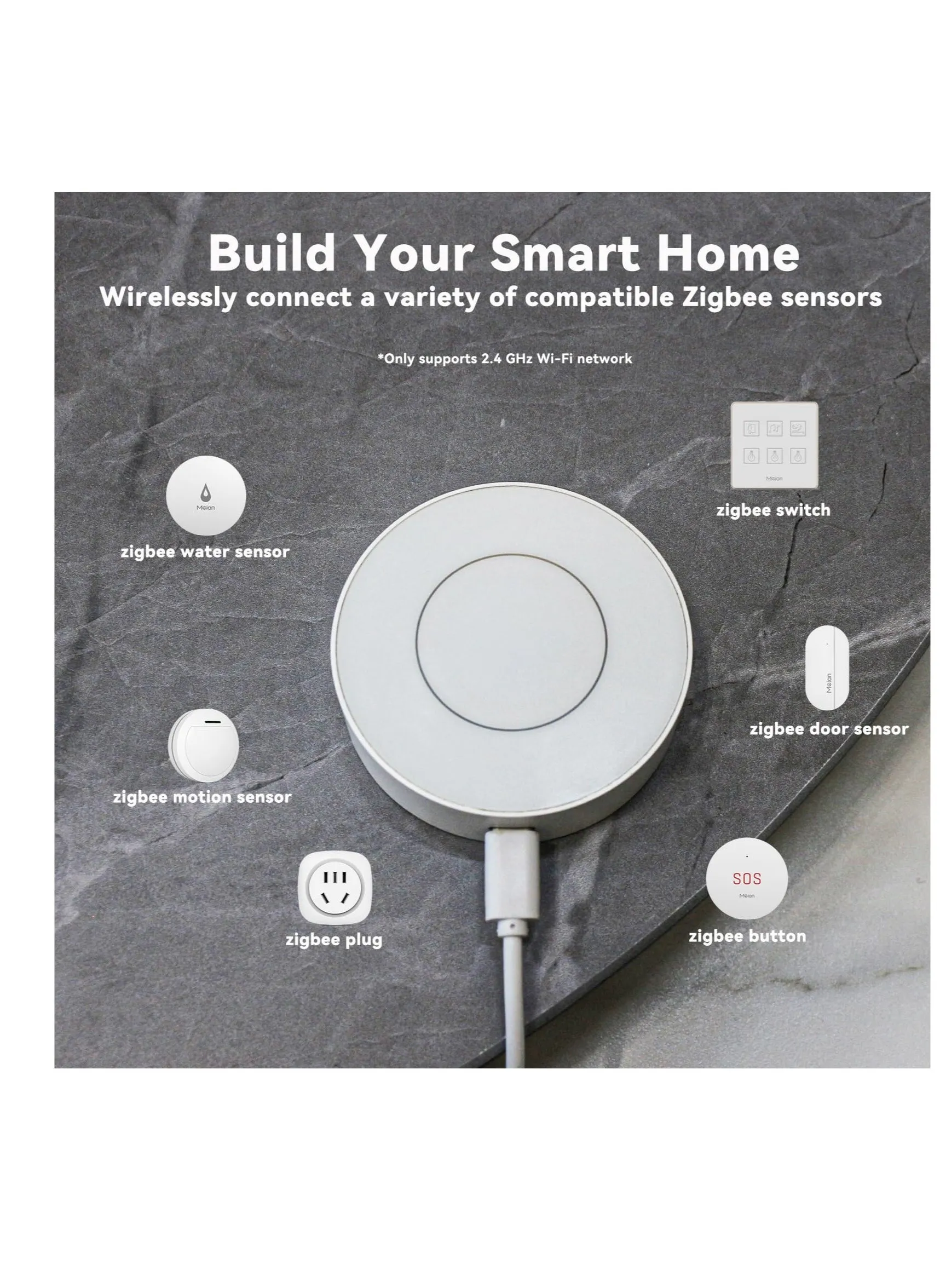 3.0 Smart Home Hub، يدعم خدمات Zigbee فقط، يعمل مع تطبيق Smart Life وTuya، التحكم وإدارة الأجهزة المتعددة، بوابة منزل ذكية سلكية (أبيض)-2