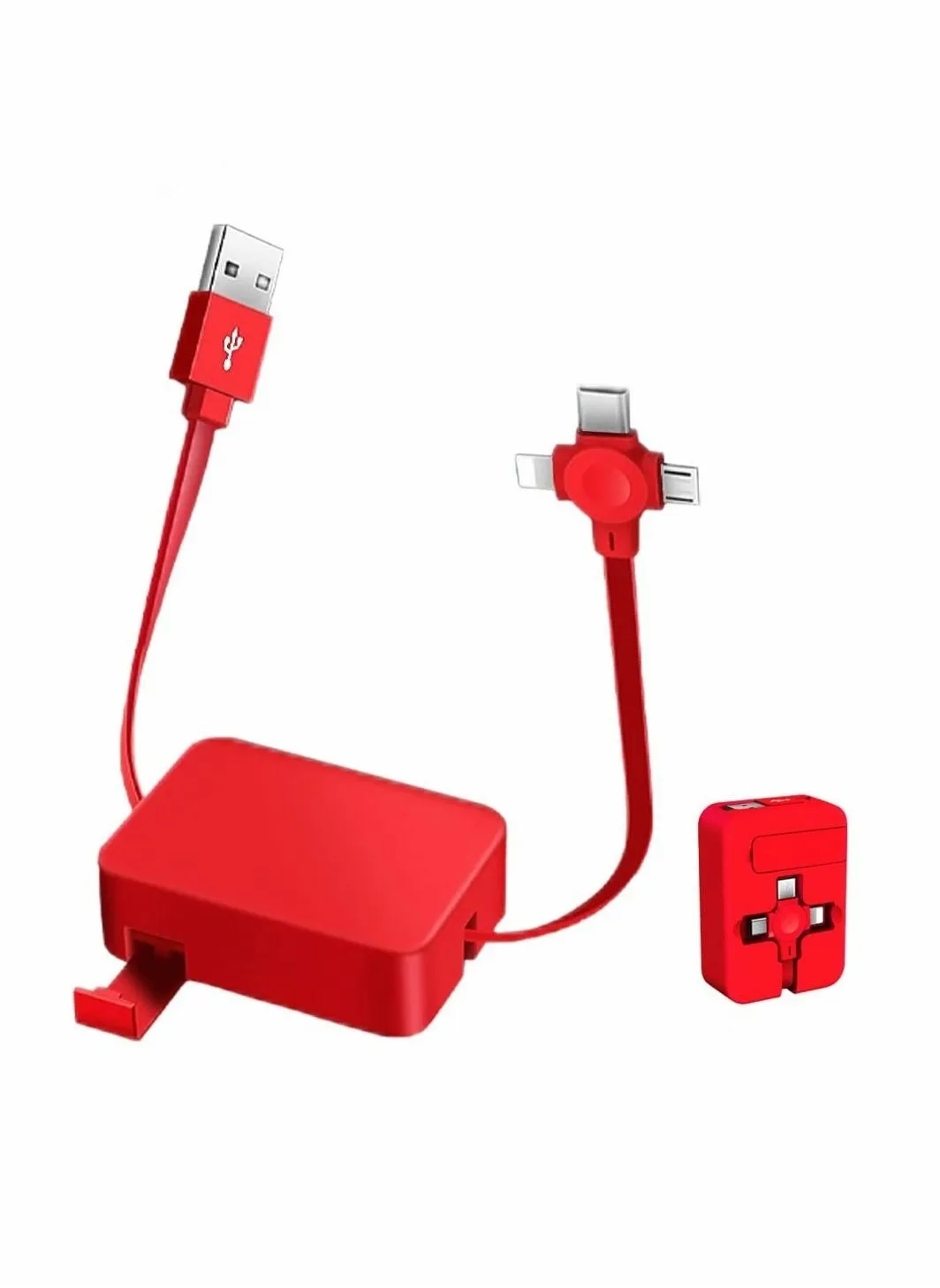 محول كابل شحن سريع متعدد المنافذ 3 في 1 مع USB C/Micro USB/متوافق مع منفذ iPhone-1