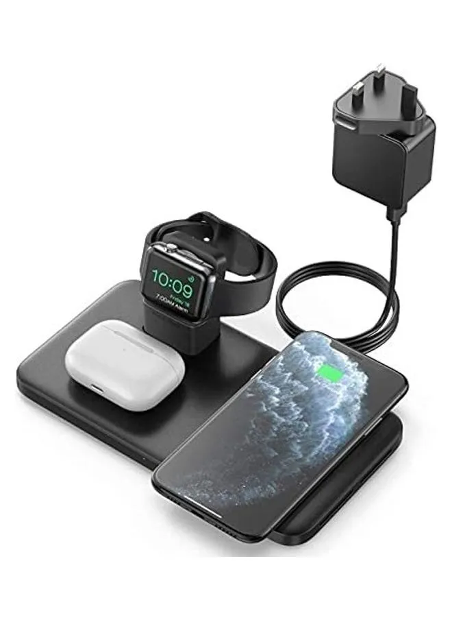 3 in 1 Wireless Charger Pad Black-1