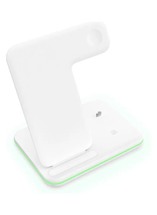 3 in 1 Wireless Charging Station Pad White-1