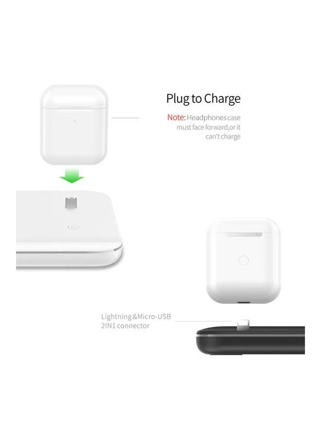 3 in 1 Wireless Charging Station Pad White-2