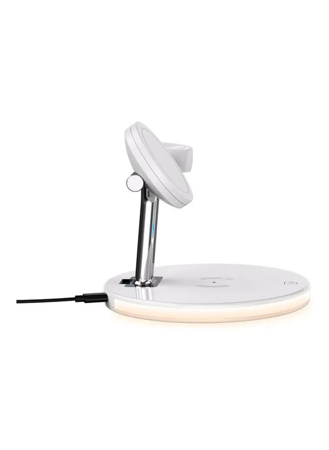 3-In-1 Wireless Fast Charging Stand White/Silver-1