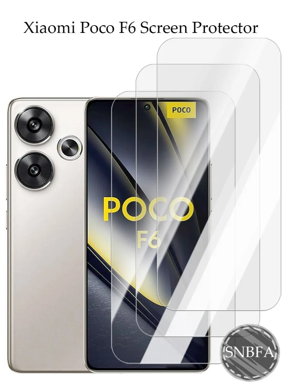 3 PCS Screen Protector for Xiaomi POCO F6 5G Tempered Glass Film with Easy Installation Tool, Ultra-clear, Shatterproof Anti-Scratch Film Screen Protecto-1