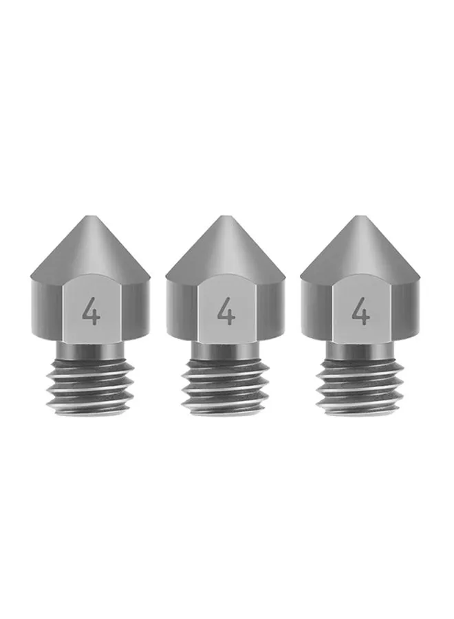 3-Piece Titanium Alloy 3D Printer Nozzle Silver-1