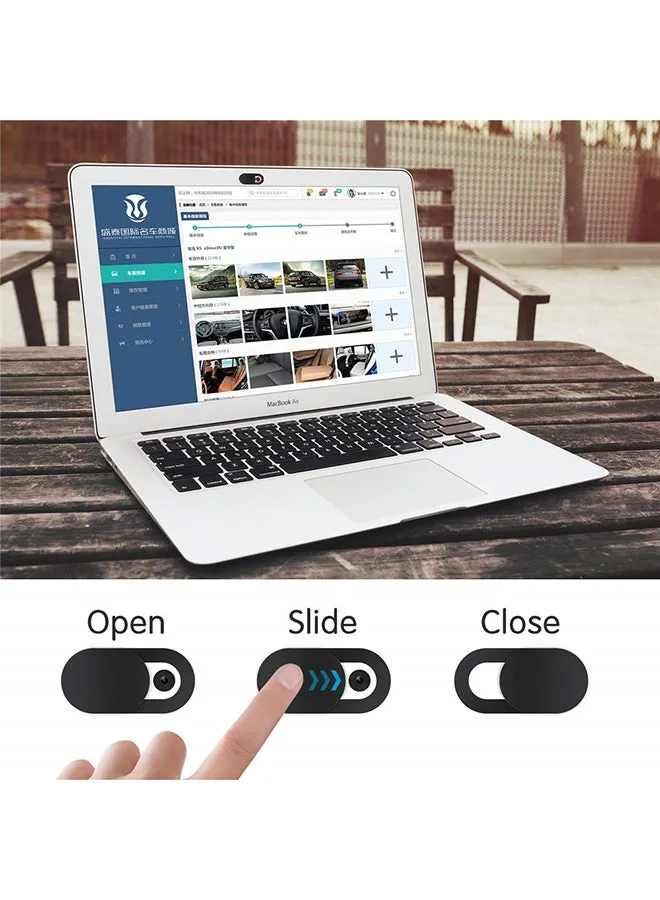 طقم غطاء حماية لكاميرا الويب من 3 قطع أسود-2