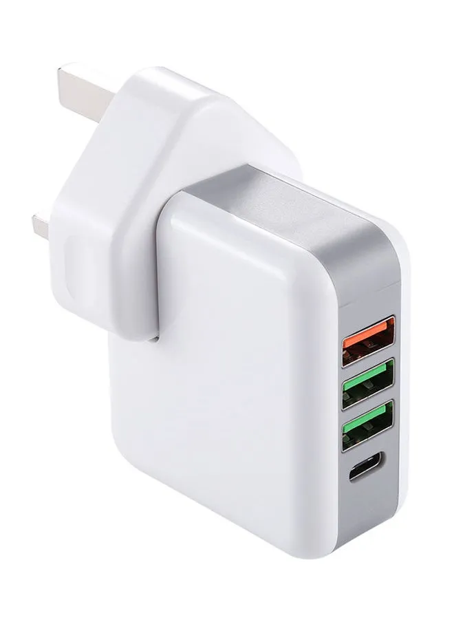 3-Port Charging Power Adapter - UK Plug White-1