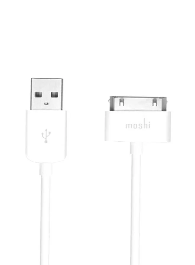 كابل موصل USB من 30 دبوساً أبيض/فضي-1