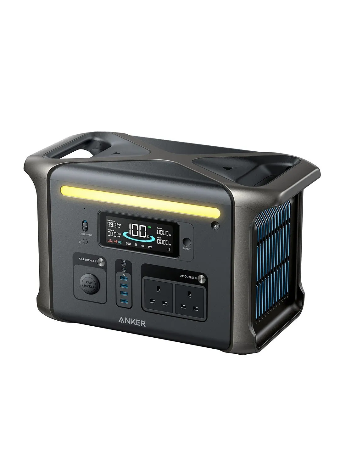 محطة طاقة محمولة Anker SOLIX F1500، مولد طاقة يعمل بالطاقة الشمسية بقوة 1800 واط، تصميم PowerHouse، مولدات بطاريات 1536 وات في الساعة للاستخدام المنزلي، محطة طاقة LiFePO4 للتخييم في الهواء الطلق والمركبات الترفيهية (لوحة شمسية اختيارية)-1