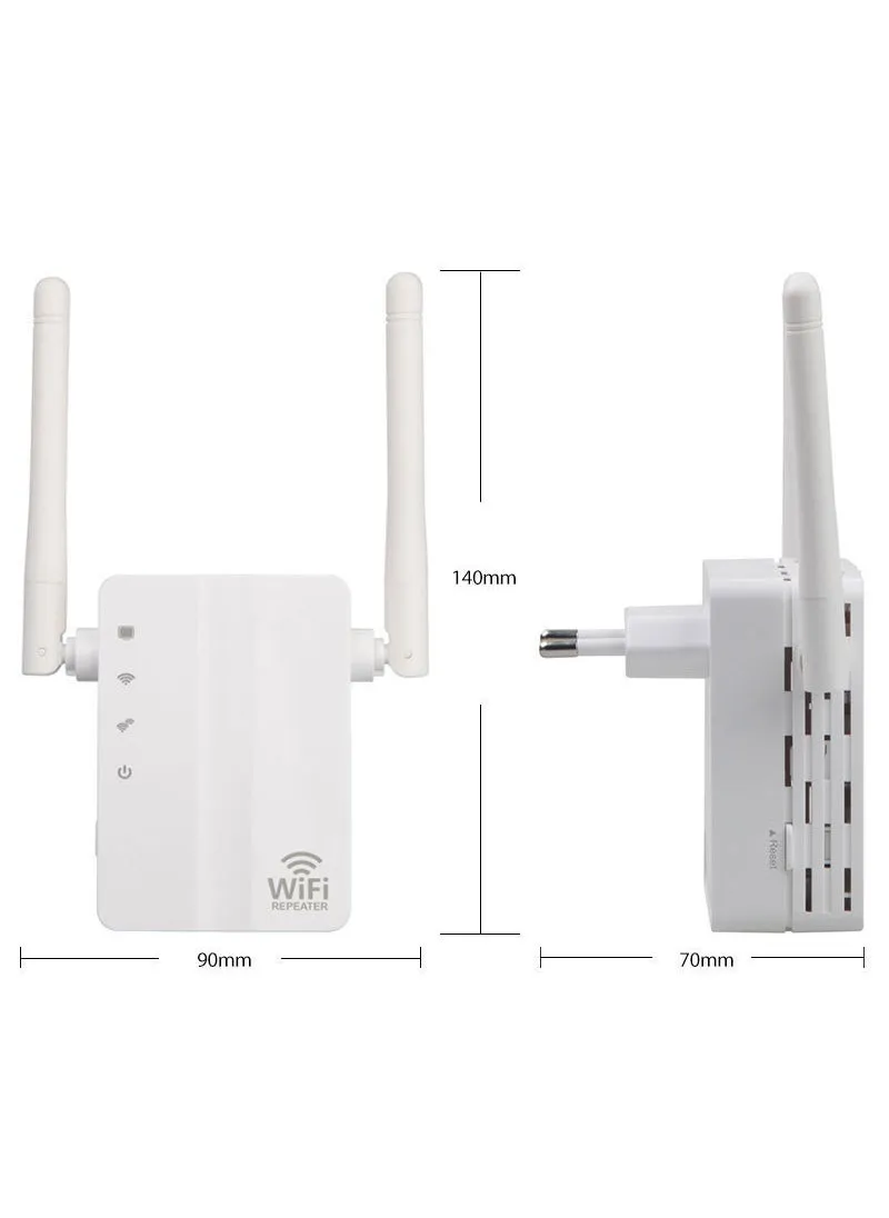 300M Wireless Wi-Fi Range Extender Signal BoosterWhite European Gauge-EU White European Gauge-EU-1