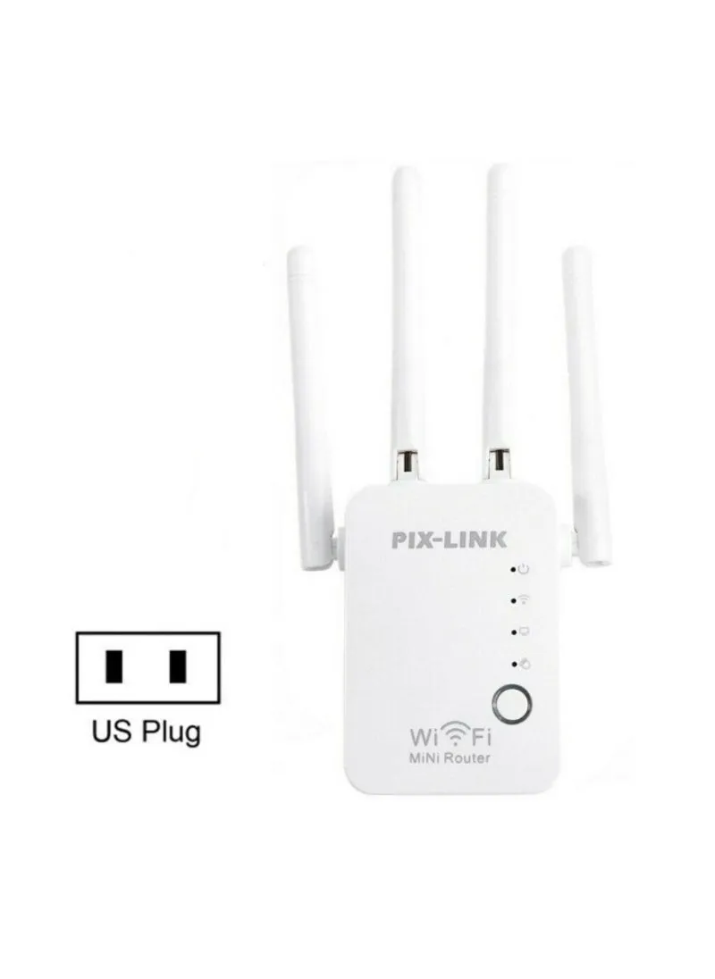 300M Wireless WR16 Repeater 4-Antenna Wifi Signal BoosterWhite Beauty Gauge (US) White Beauty Gauge (US)-1