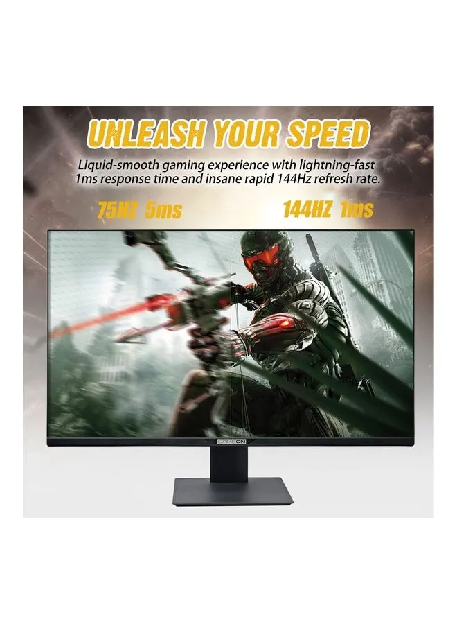 GAMEON 32 بوصة UHD ، 144 هرتز 1 مللي ثانية (3840 × 2160) 4K Flat IPS 90W ، شاشة ألعاب HDMI 2.1 مع (USB Type-C) Gsync & Free Sync (دعم PS5) - أسود أبيض-2