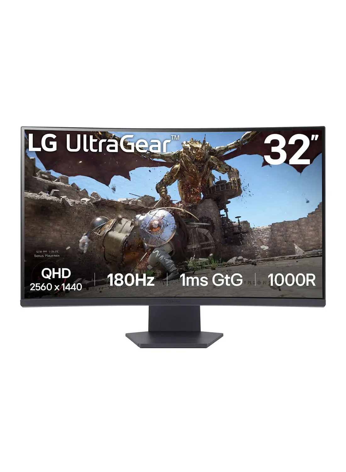 شاشة ألعاب منحنية UltraGear™ 1000R مقاس 32 بوصة، QHD، 1 مللي ثانية (GtG)، 180 هرتز، 2024-1