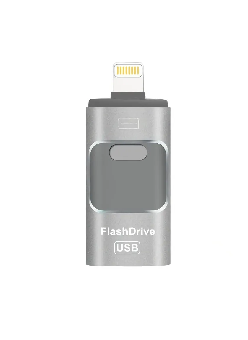 32GB USB Flash Drive, Shock Proof Durable External USB Flash Drive, Safe And Stable USB Memory Stick, Convenient And Fast I-flash Drive for iphone, (32GB Silver Gray)-1