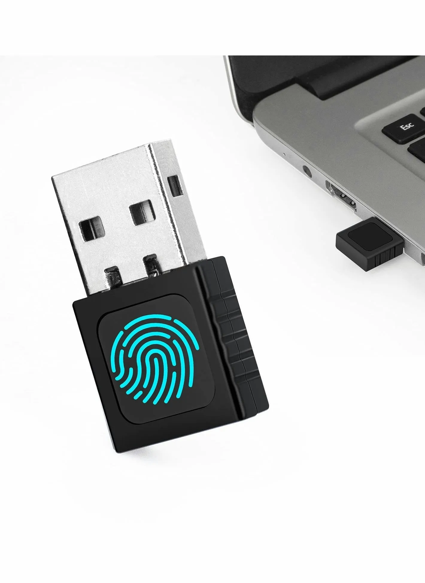 قارئ بصمات الأصابع USB 360 درجة مع مفتاح أمان بيومتري سريع المطابقة لنظام التشغيل Windows 7 8 10 Hello PC Laptop-1