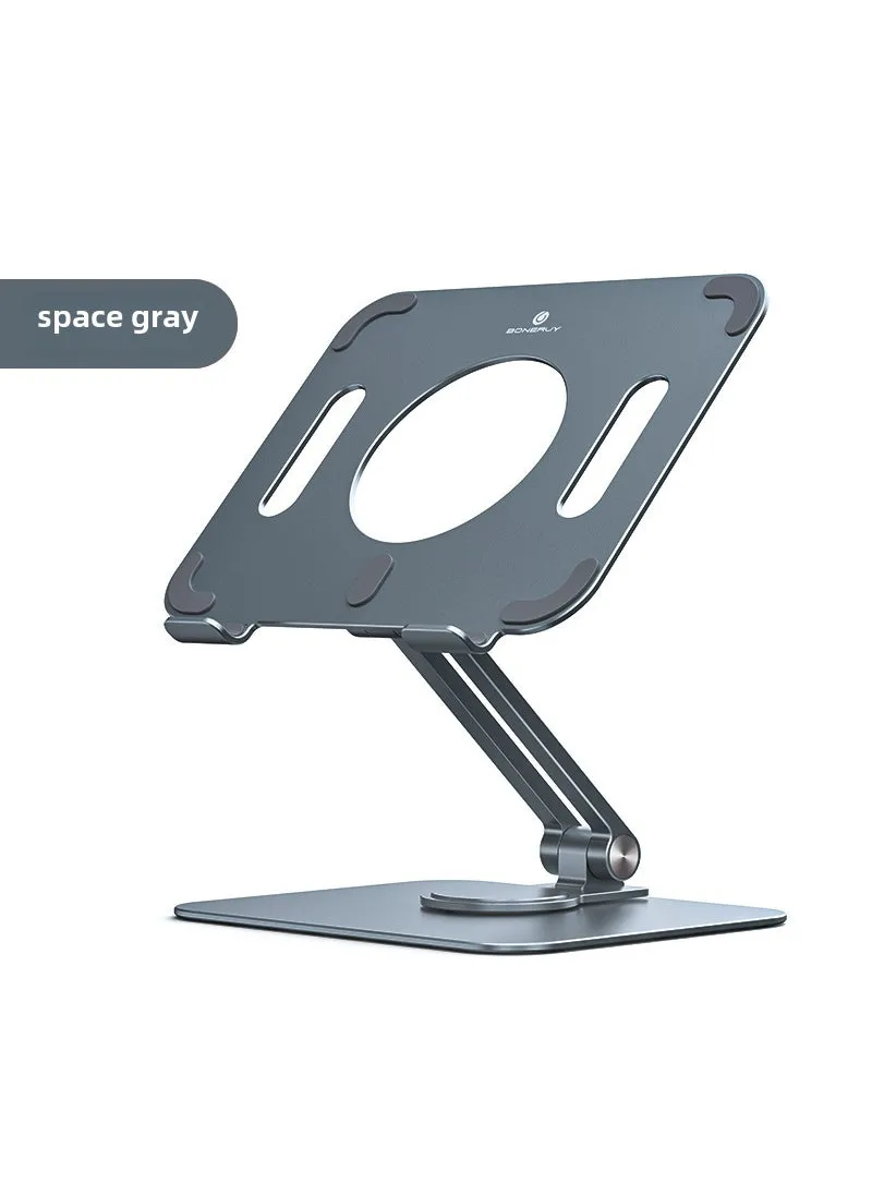 360° Rotatable Aluminum Laptop Stand with Heat DissipationL04mini Gray (flat plate) L04mini Gray (flat plate)-1