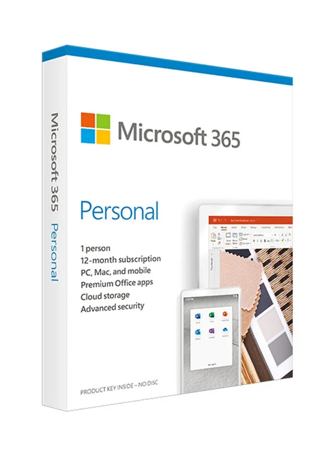 365 Personal - For PC, Mac, iOS And Android, English Subscription, Middle East Version, 1 Year License For 1 User Multicolour-1