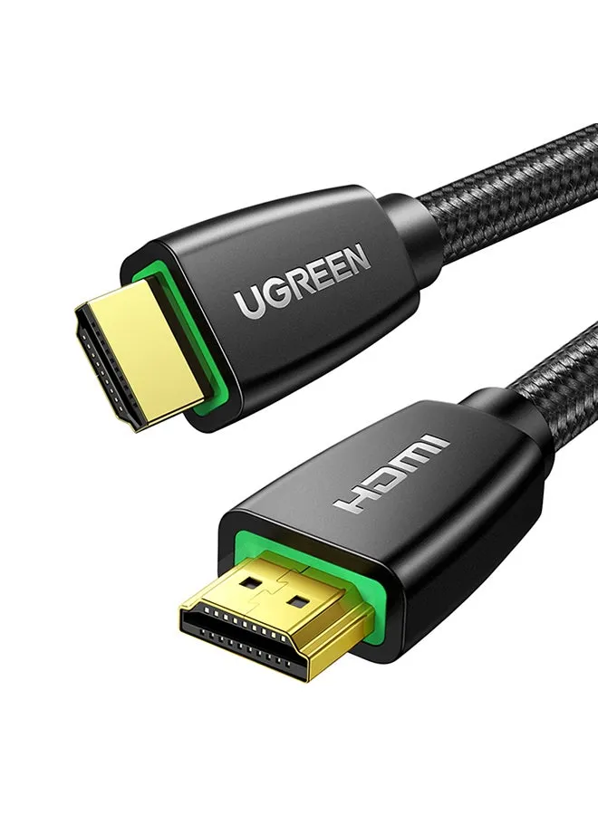 كابل مجدول طول 3 أمتار فاخر عالي السرعة من HDMI 2.0 إلى HDMI سلك فيديو بدقة 4K بتردد 60 هرتز بدقة فائقة الوضوح متوافق مع ماك بوك برو 2021 ونينتندو سويتش وبليستيشن 3 و4 و5 والكمبيوتر واللابتوب أسود-1