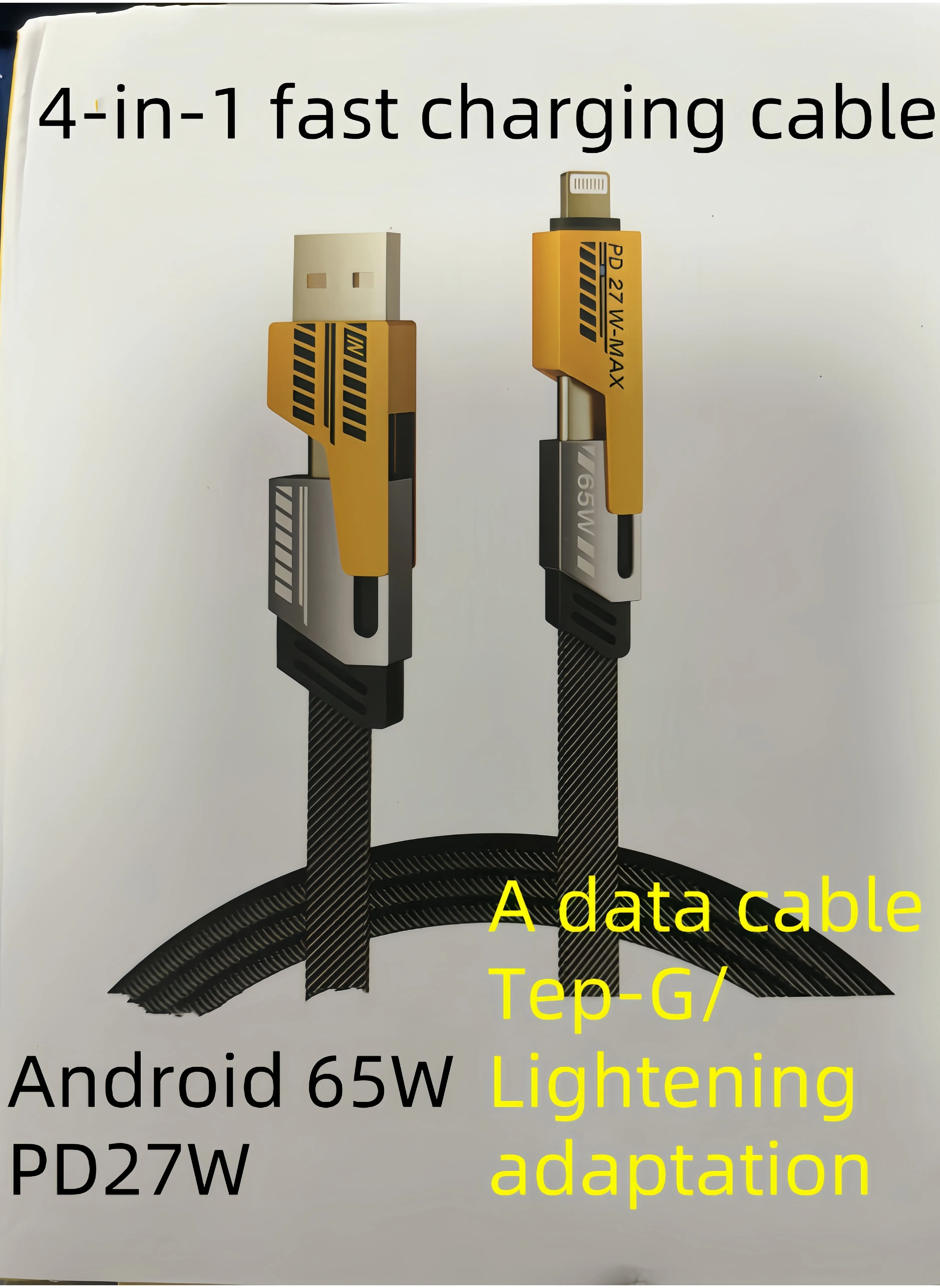 كابل شحن سريع من سلسلة سريعة 4 في 1 لكل من أجهزة iPhone الجديدة والقديمة وكابلات Android Type-C + Micro USB-1