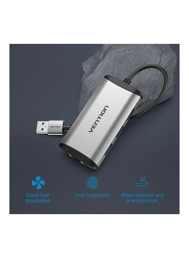 موزع USB متعدد الوظائف 4 في 1 رمادي/أسود-2