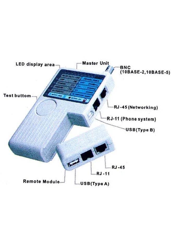 جهاز تحكم عن بعد 1 في 4 مزود بمنفذ RJ11 وRj45 ومنفذ USB وBNC وLAN أبيض-2