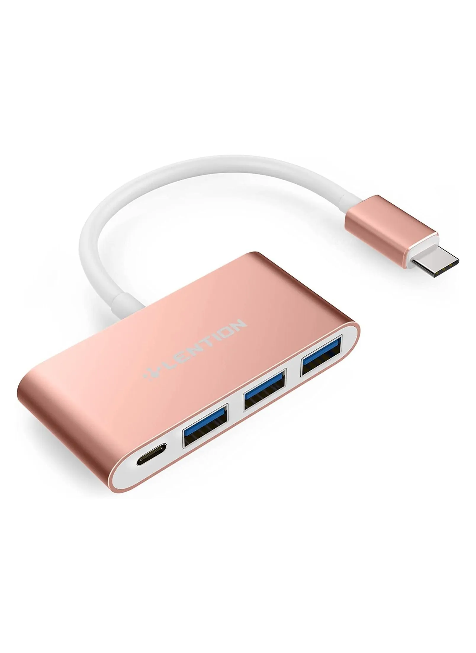 4 في 1 USB C Hub مع 3 USB 3.0 و Type C توصيل الطاقة متوافق مع 2022 2016 MacBook Pro 13 15 16 New Mac Air Surface ChromeBook More Multiport Charging Adapter-1