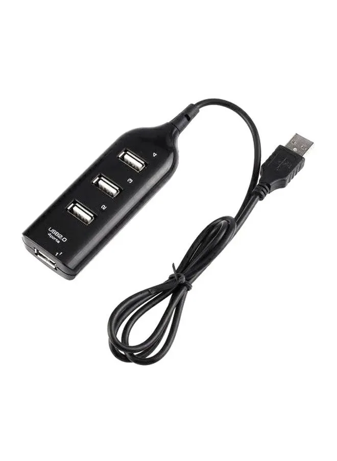 موزع USB ذو أربعة منافذ أسود-1