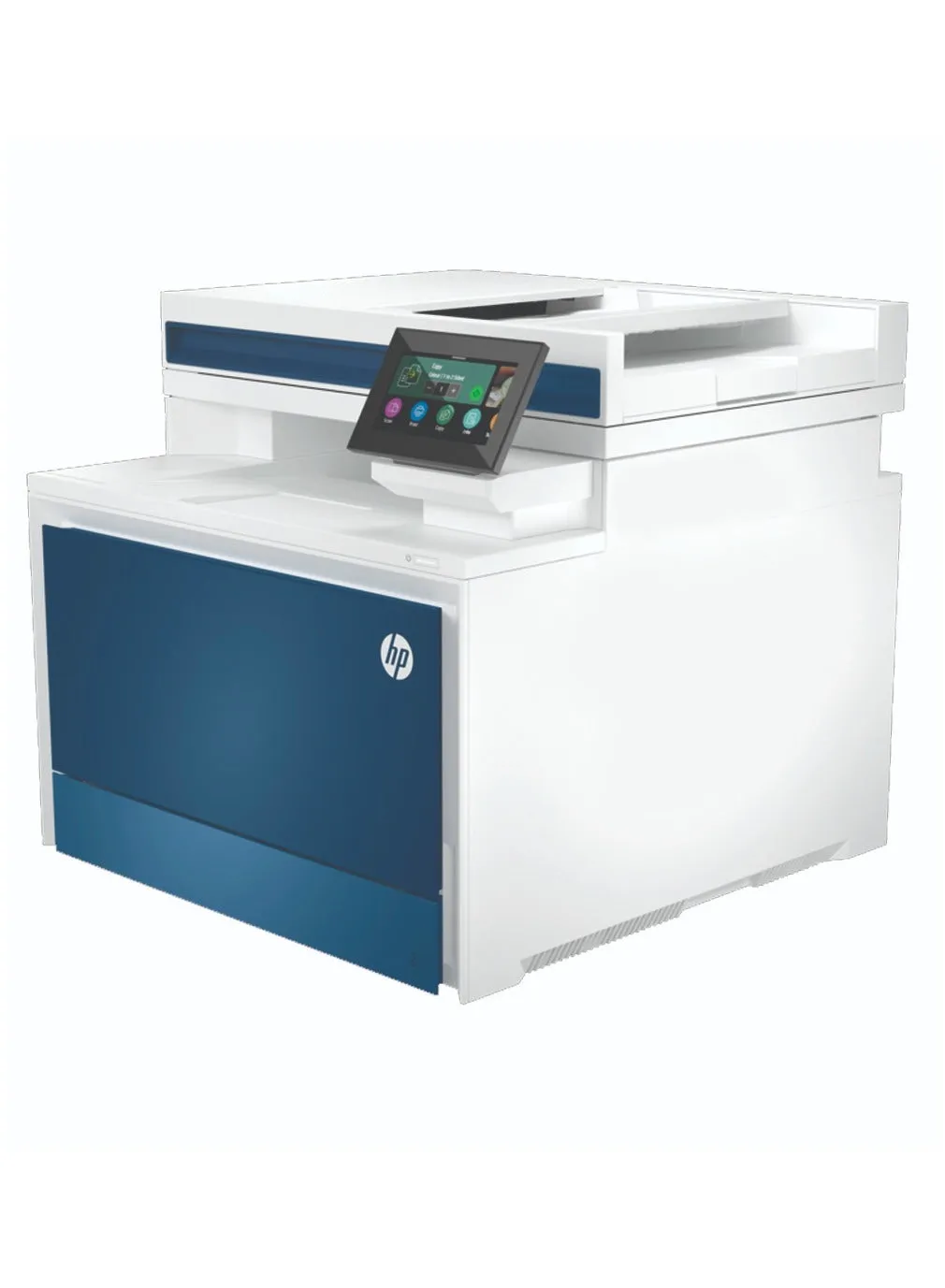 طابعة 4303fdw Color LaserJet Pro MFP، طباعة، نسخ، مسح ضوئي، فاكس، سرعة طباعة تصل إلى 35 صفحة في الدقيقة، طباعة تلقائية على الوجهين، دقة تصل إلى 600 × 600 نقطة في البوصة، شاشة WLED مقاس 4.3 بوصة، ماسح ضوئي مسطح أزرق/أبيض-2