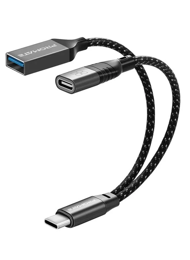 محول وسائط USB-C OTG بقدرة 45 وات، مقاس 16 سم، أسود-1