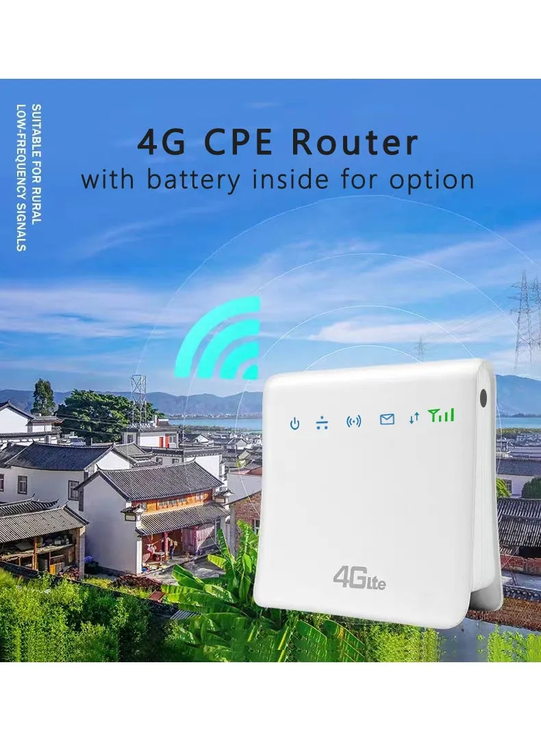 جهاز توجيه لاسلكي 4G CPE جهاز توجيه لاسلكي 4G WIFI مقاوم للماء جهاز توجيه LTE إصدار البطاقة مع بطارية-1