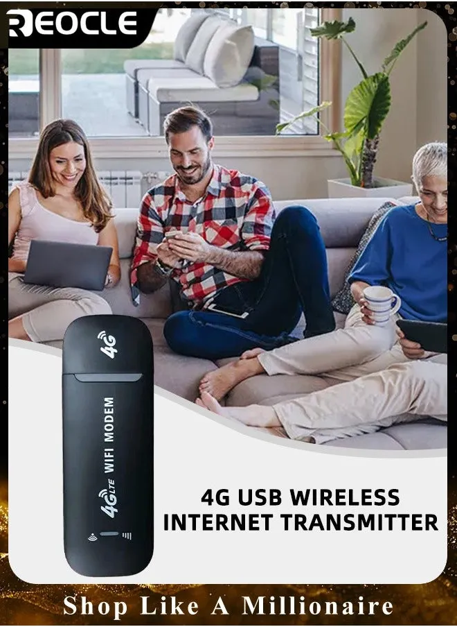 محول شبكة 4G LTE USB عالي السرعة لاسلكي واي فاي نقطة اتصال مودم عصا محول شبكة صغير مع وظيفة مشاركة نقطة اتصال واي فاي والتوصيل والتشغيل-1