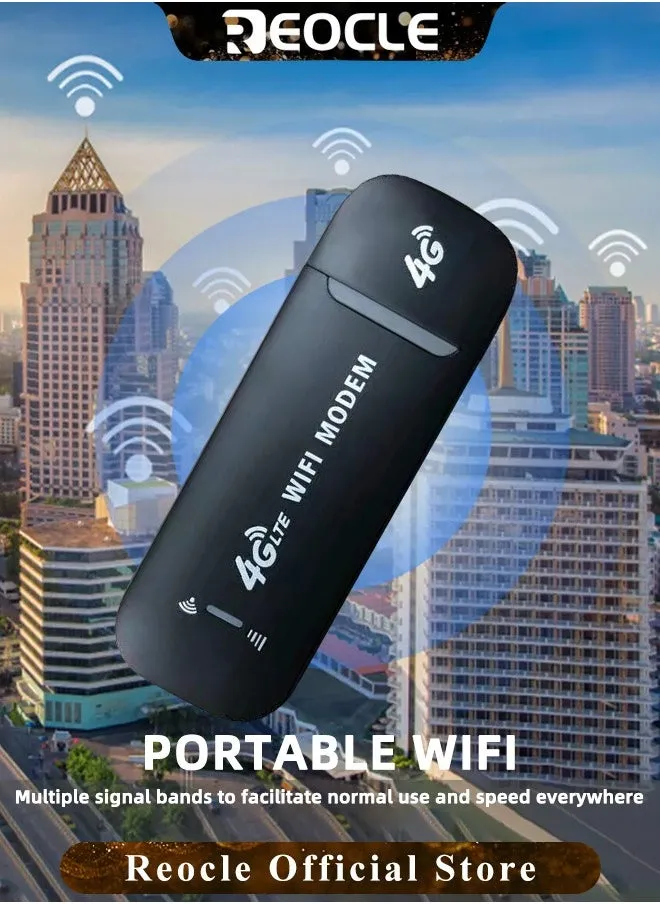 محول شبكة 4G LTE USB عالي السرعة لاسلكي واي فاي نقطة اتصال مودم عصا محول شبكة صغير مع وظيفة مشاركة نقطة اتصال واي فاي والتوصيل والتشغيل-2