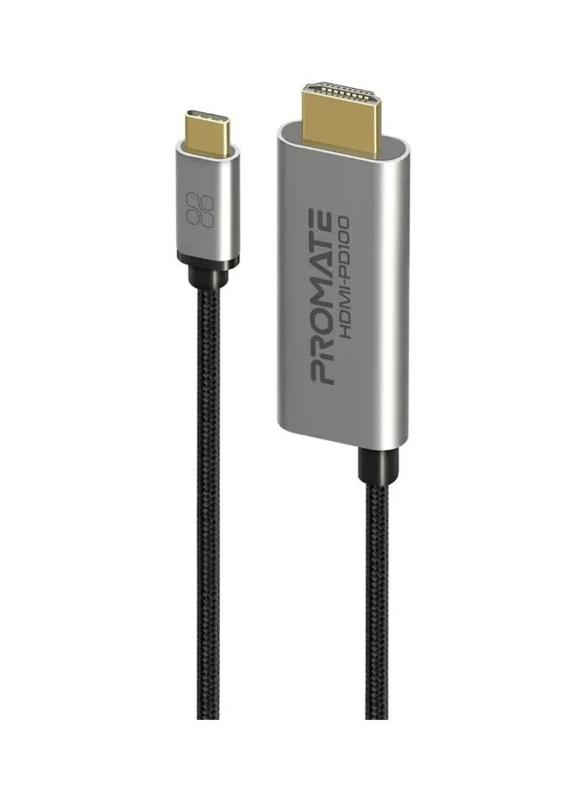 كابل 4K CrystalClarity USB-C إلى HDMI بطول 1.8 متر رمادي لون رمادي-1