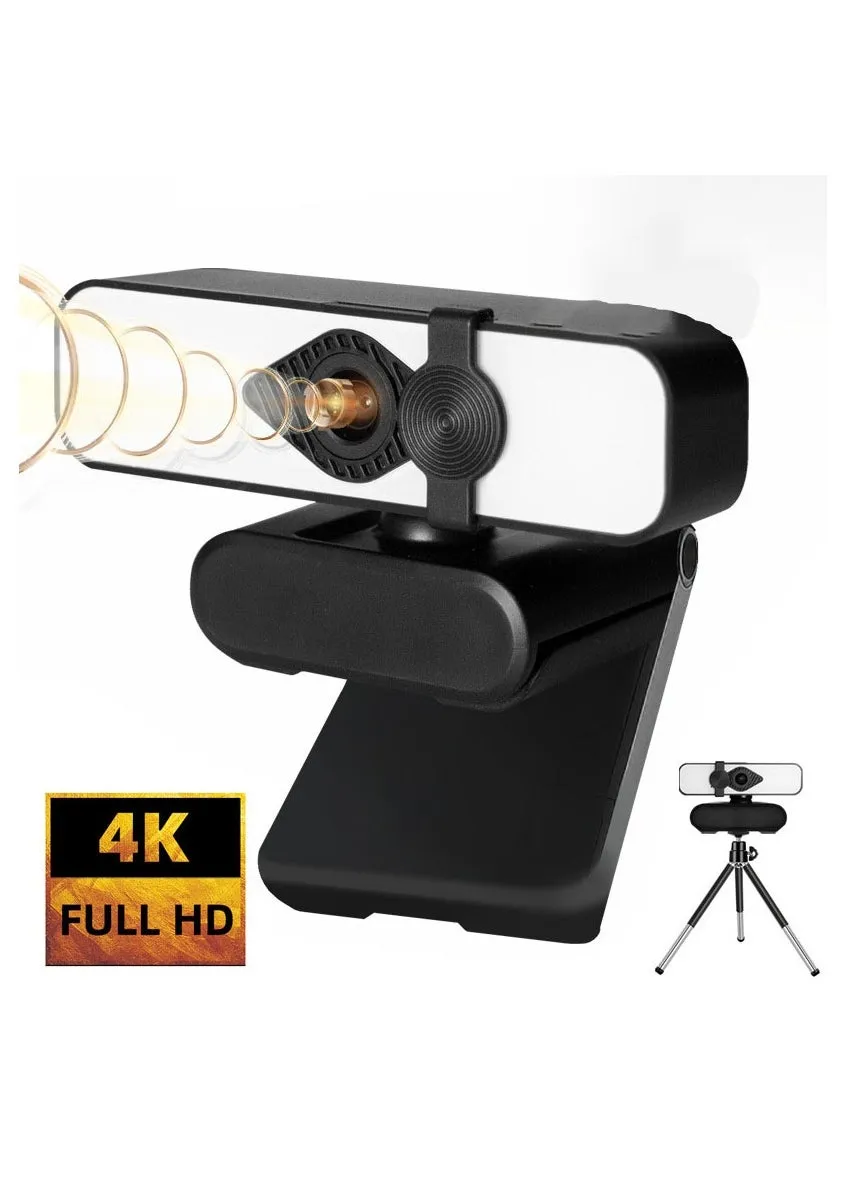 4K HD Live Computer USB كاميرا ويب واسعة الزاوية ميكروفون بدون سائق مع حامل-1