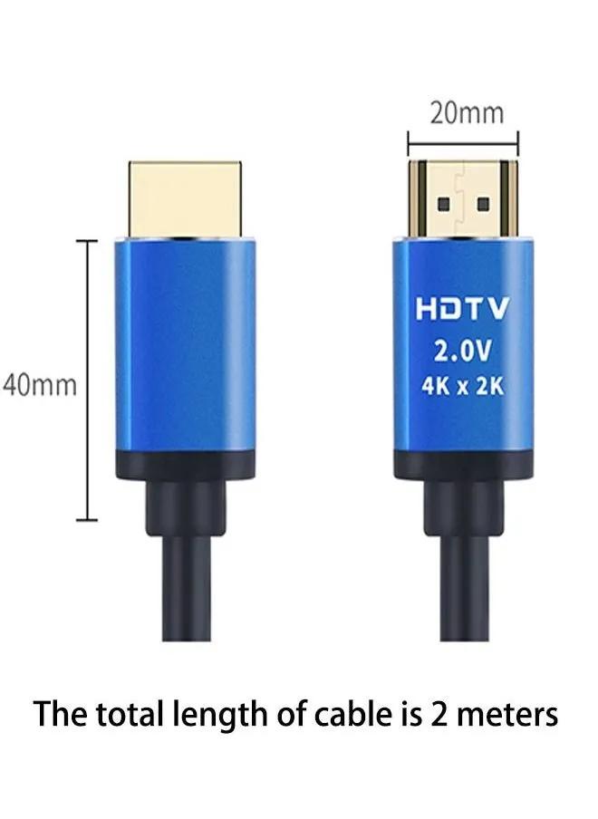 كابل HDMI 2.0 4K ، كبلات HDMI فائقة السرعة 2.0 ، سلك تمديد وصلة HDMI من سبائك الألومنيوم متوافق مع جهاز عرض جهاز تلفزيون الكمبيوتر المحمول PS3 （2 متر）-2