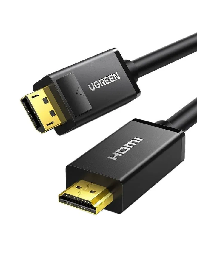 كابل من قابس DP بدقة فائقة الوضوح بجودة 4K إلى HDMI ومتوافق مع أجهزة اللابتوب والكمبيوتر وشاشة التلفزيون والبروجيكتور وHDTV‏ - طول 5 م أسود-1