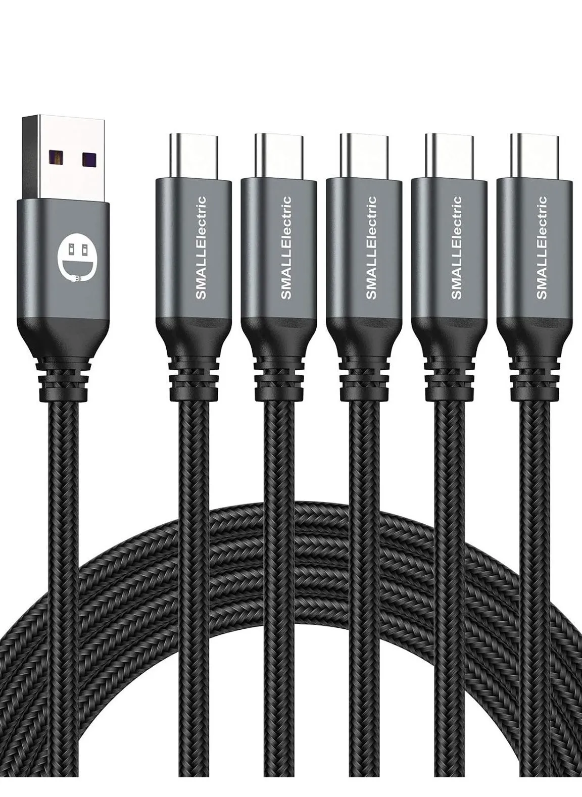 5 Pack USB C Cable 3A Fast Charging Cord Nylon Braided USB Type C Charger Compatible for  Samsung S21 S20 Note 20 10 9 Huawei P30 P20 Lite Mate 20 Pro P20 LG G5 G6 Xiaomi Mi 11 Ultra A2 Mi 9 etc 1.8m-1