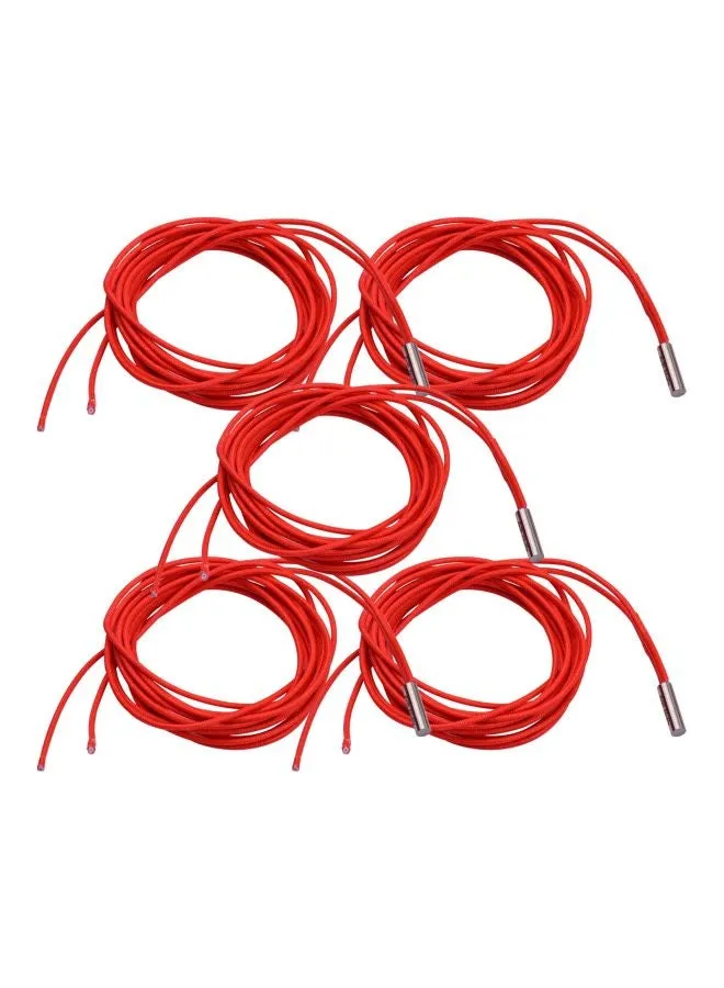 5-Piece Single End Cartridge Heating Tube For 3D Printer Red-1