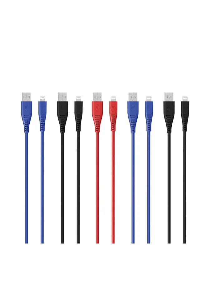 5 × كابلات USB إلى Lightning باللون الأسود-1