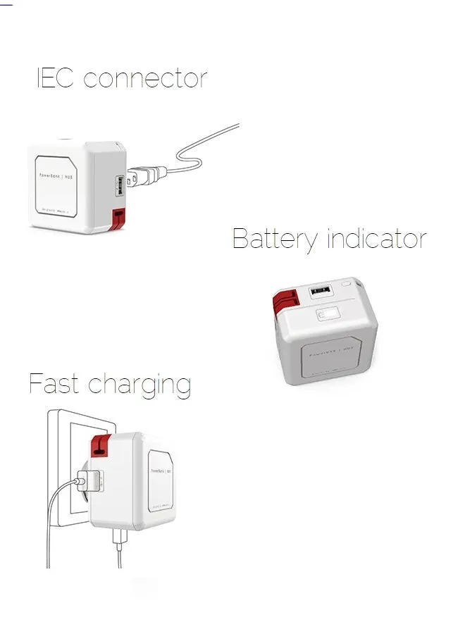 باور بانك محمول 5000.0 mAh أحمر/أبيض-2