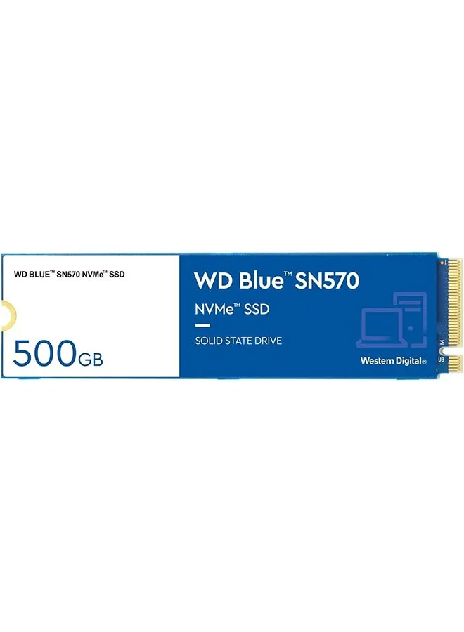 محرك أقراص الحالة الصلبة الداخلي WD Blue SN570 NVMe سعة 500 جيجابايت SSD - Gen3 x4 PCIe 8 جيجابايت/ثانية، M.2 2280، حتى 3500 ميجابايت/ثانية - WDS500G3B0C 500.0 جيجابايت 500 GB-1