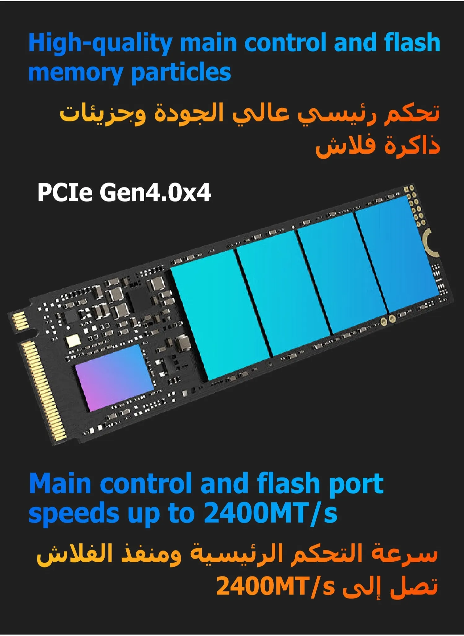 SSD 512 جيجابايت - M.2 NVMe PCIe Gen 4.0X4 - سرعة القراءة بحد أقصى 7400 ميجابايت/ثانية - محركات الأقراص ذات الحالة الصلبة GM7 لأجهزة الكمبيوتر المكتبية والكمبيوتر المحمول - جهاز توسيع سعة الكمبيوتر-2