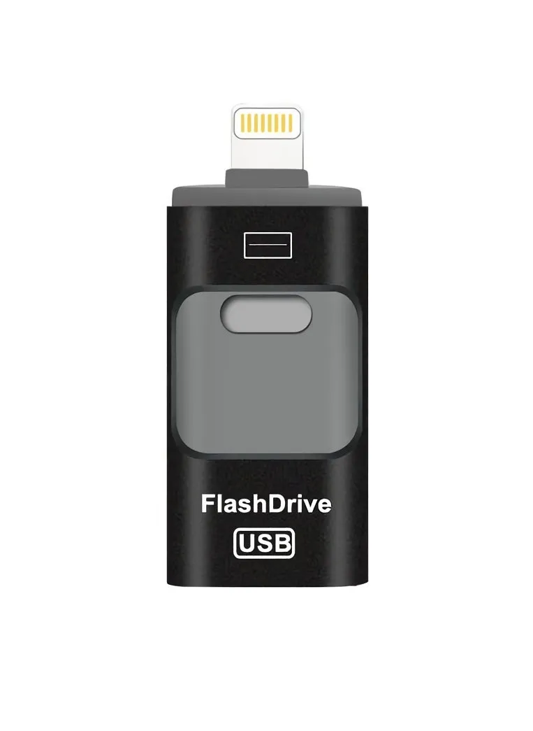 محرك أقراص فلاش USB سعة 512 جيجابايت، محرك أقراص فلاش USB خارجي متين مقاوم للصدمات، ذاكرة USB آمنة ومستقرة، محرك أقراص فلاش I-flash مريح وسريع لهاتف iPhone، (512 جيجابايت باللون الأسود)-1