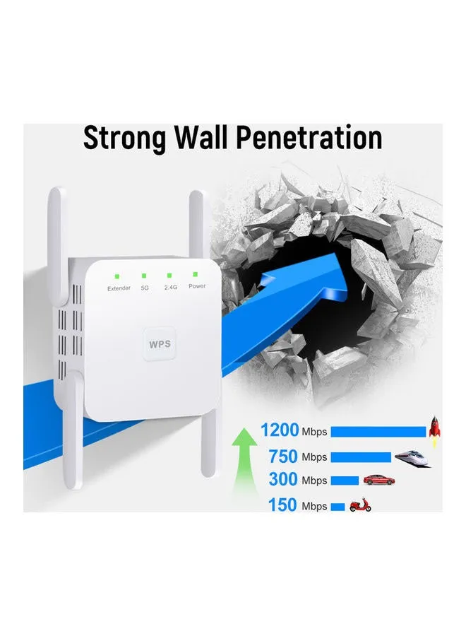 راوتر لاسلكي معزز لإشارة الواي فاي بتقنية 5G . أبيض-2