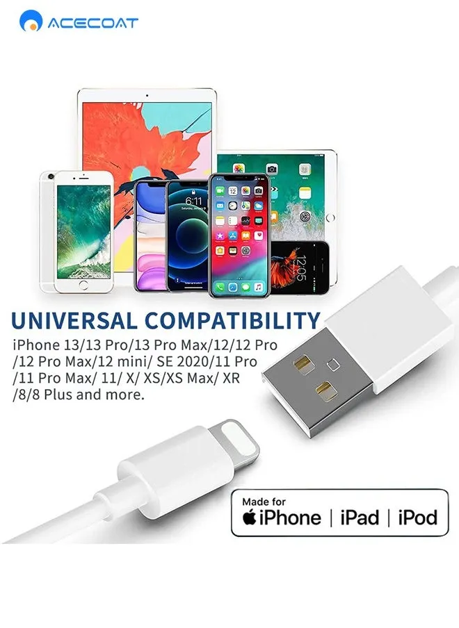 شاحن USB 5 وات لهاتف ايفون [معتمد من أبل إم إف آي] 2 حزمة من قابس USB مع كابلات برق، شاحن حائط بريطاني متوافق مع ايفون 14/14 برو/14 برو ماكس/13/13 برو/12/12 برو/SE/11/11 برو/ اكس اس ماكس/XR/X/8/ايباد-2