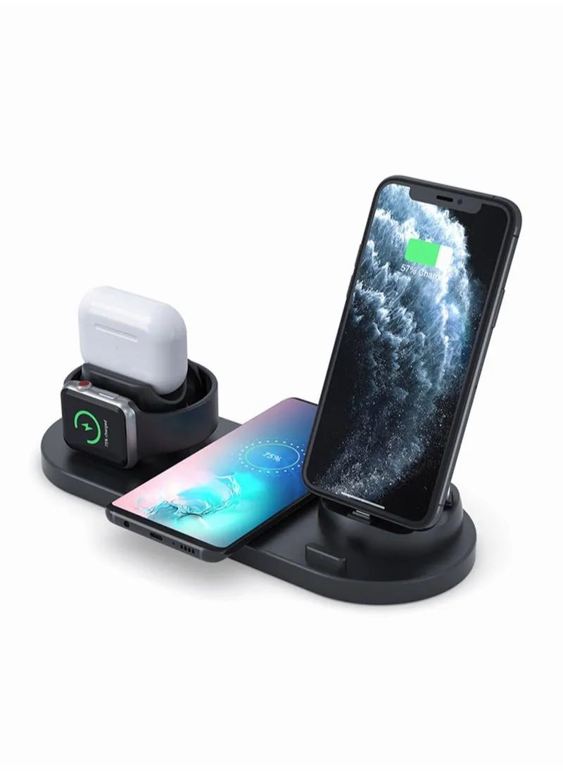 6 in 1 Wireless Charger for Watch/AirPods Pro/iPhone 13/12/11/11pro/11pro Max/X/XS/XR Samsung S20/S10 Charging Dock Station for Other Qi Phones-1