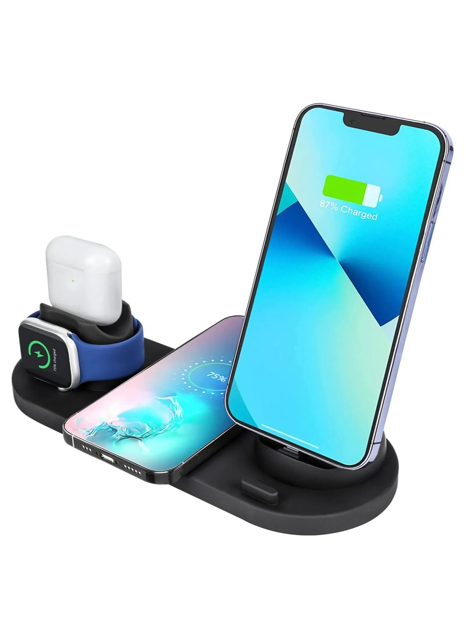 6 in1 Multi-Function Wireless Charger Station，A charging stand to help you solve the messy charging lines on the table，for office,home,meeting room-1