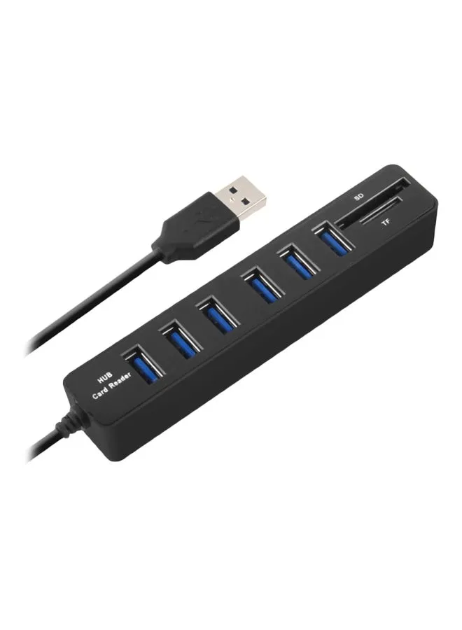 موزع USB بستة منافذ أسود-1