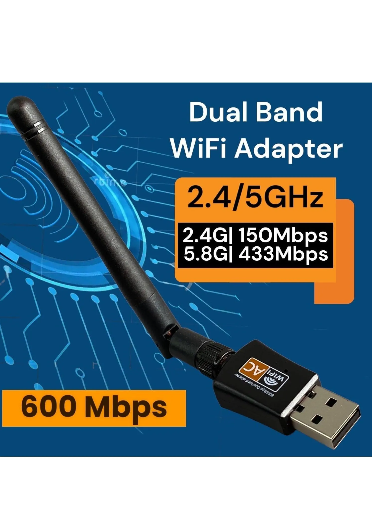 تنطبق على أجهزة الكمبيوتر المكتبية 2.4 / 5GHz 600Mbps المزدوج الفرقة الإنترنت الناقل التسلسلي العام واي فاي محول ، أجهزة الكمبيوتر المحمولة مع هوائي لاسلكي استقبال شبكة برامج الكلب-2