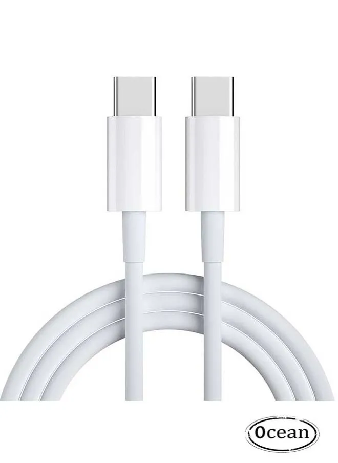 60W PD Fast Charging Data Cable,C To C,Suitable For Apple iPhone 15/15 Pro/15 Plus/15 Pro Max 2M Long (White)-1